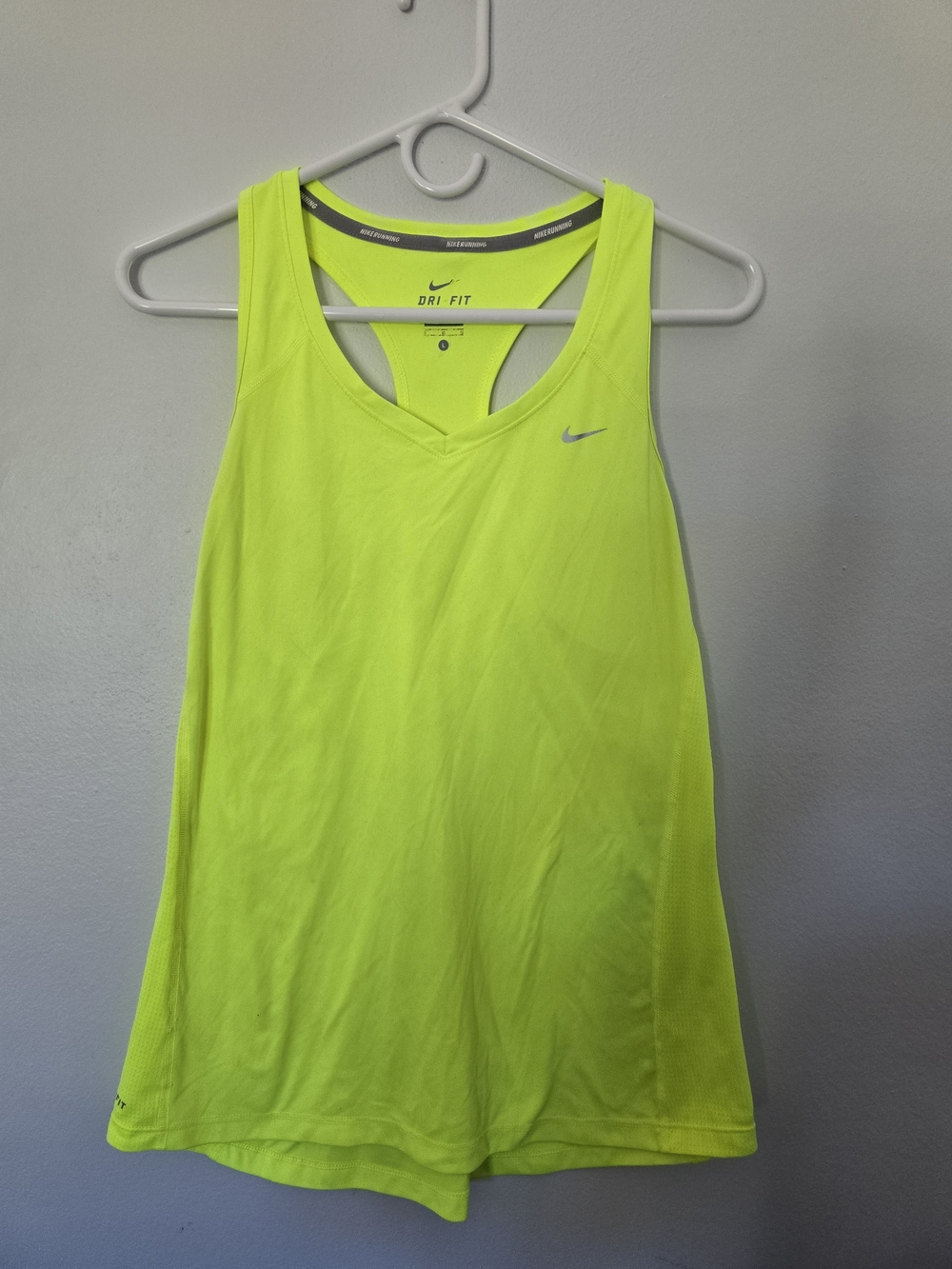 Nike Neon Yellow Dri-FIT Racerback Tank Womens
